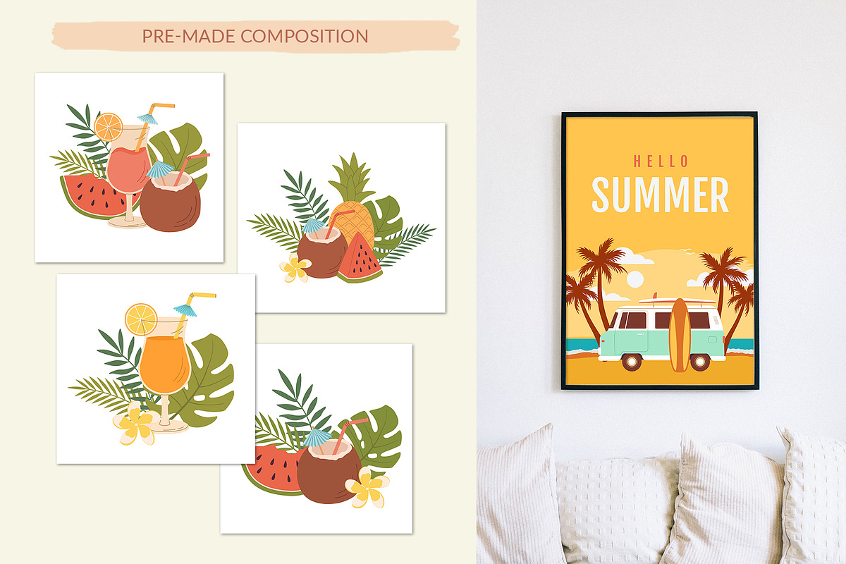 Summer Vibes – Vector Beach Clipart, a Seasonal Illustration by Nadezhda Mikhailova (Photo 6 of 9)