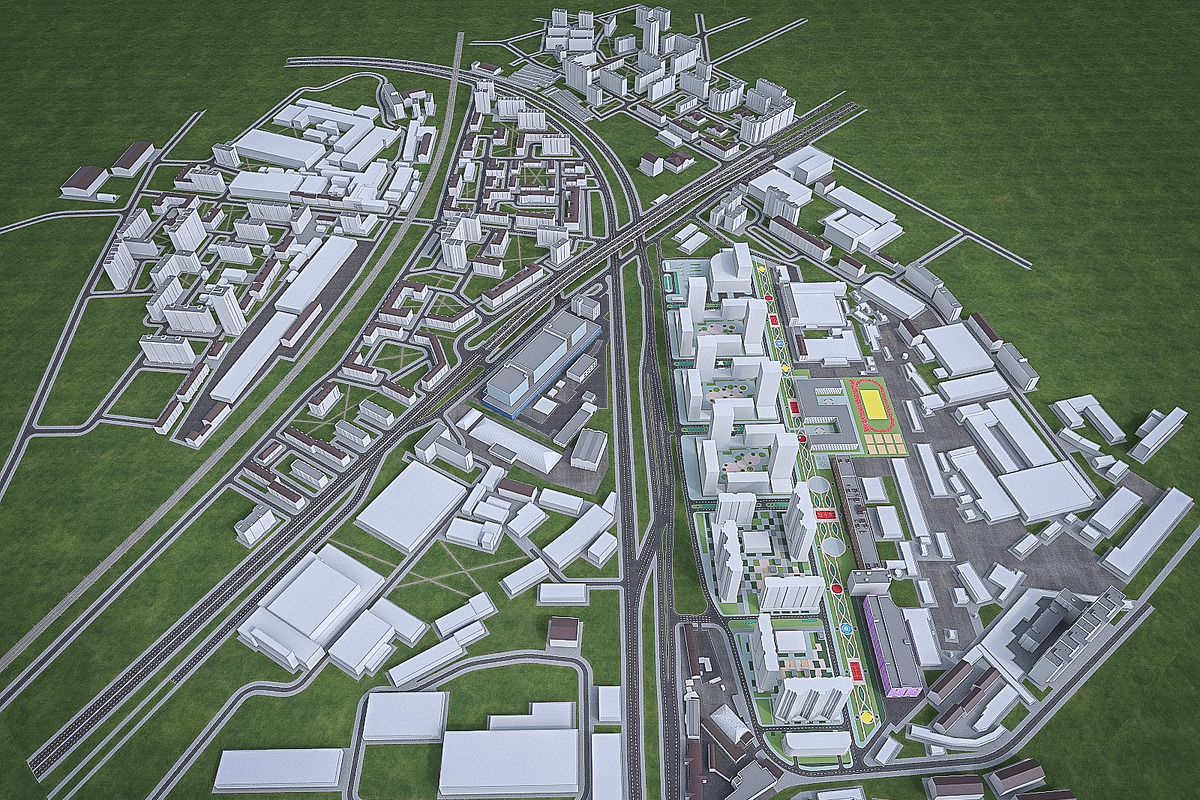 Residential and Industrial UrbanArea, an Architecture 3D Model by 3DNUTS (Photo 8 of 21)