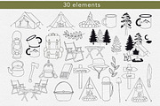 30 Procreate Stamps – Camping set, a Brush Add-On by Mari_Caliart (Thumbnail 2 of 11)