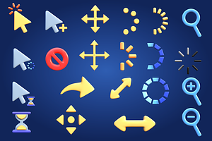 3D Cursor Icon Vol 1