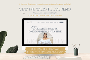 Beauty Website Template Canva Boho