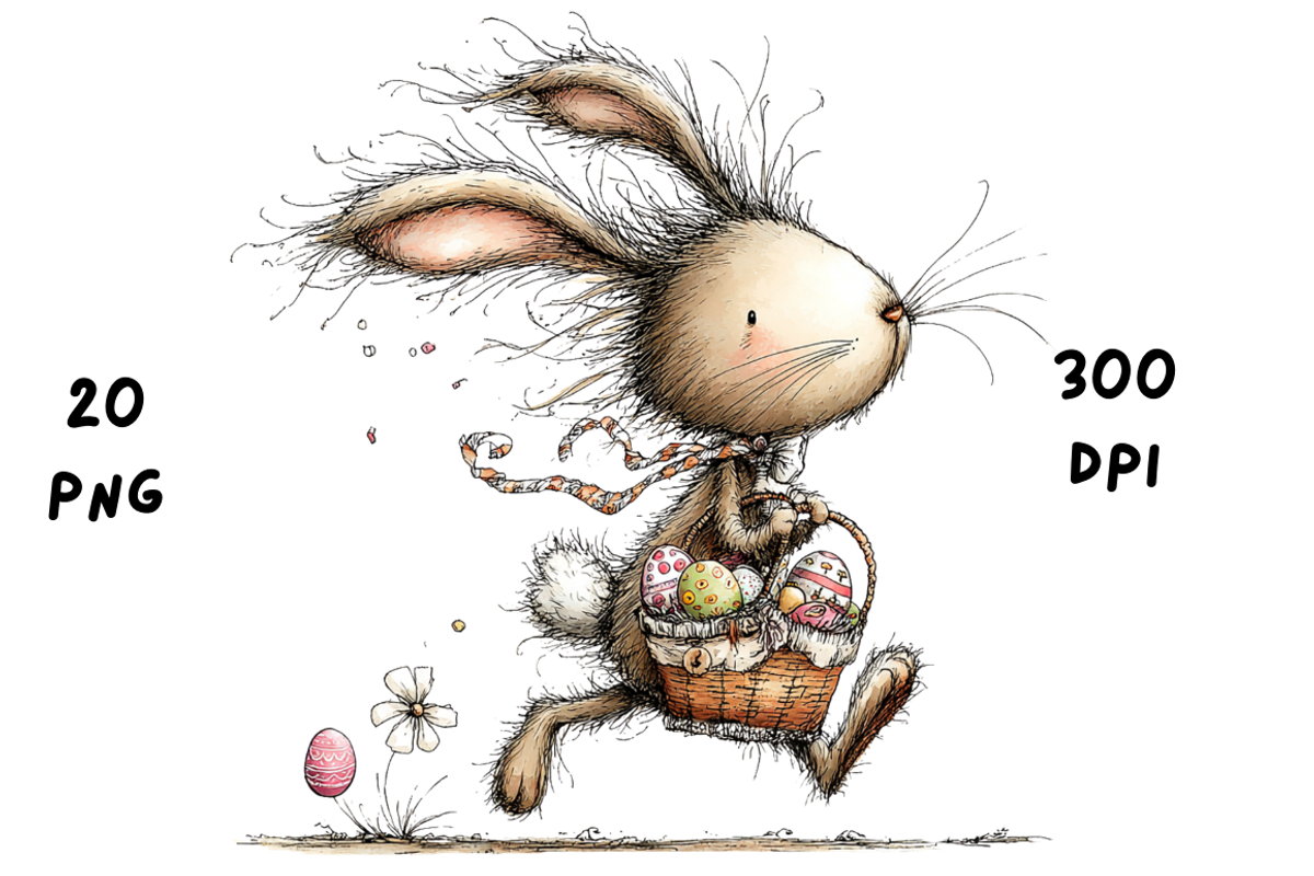 Whimsical Floral Easter Rabbit, an Animal Illustration by GiraffeCreative (Photo 5 of 20)