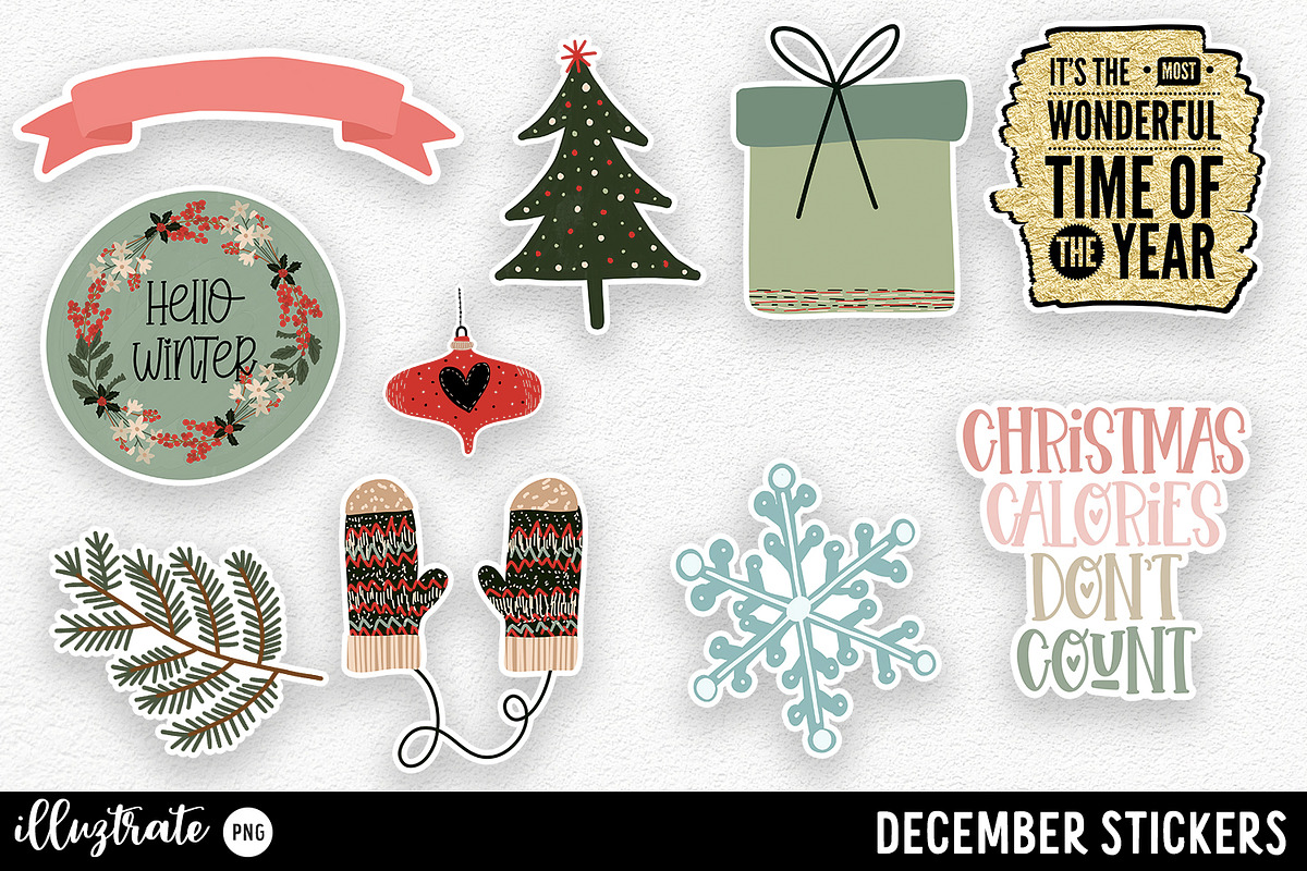 December Stickers for Cricut, an Illustration by illuztrate (Photo 6 of 9)