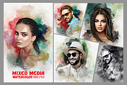 Mixed Watercolor Art Photo Effect, an Action Add-On by Photoshop Action (Thumbnail 1 of 23)
