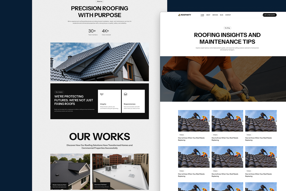 Roofinity - Roofing Website Template preview 4