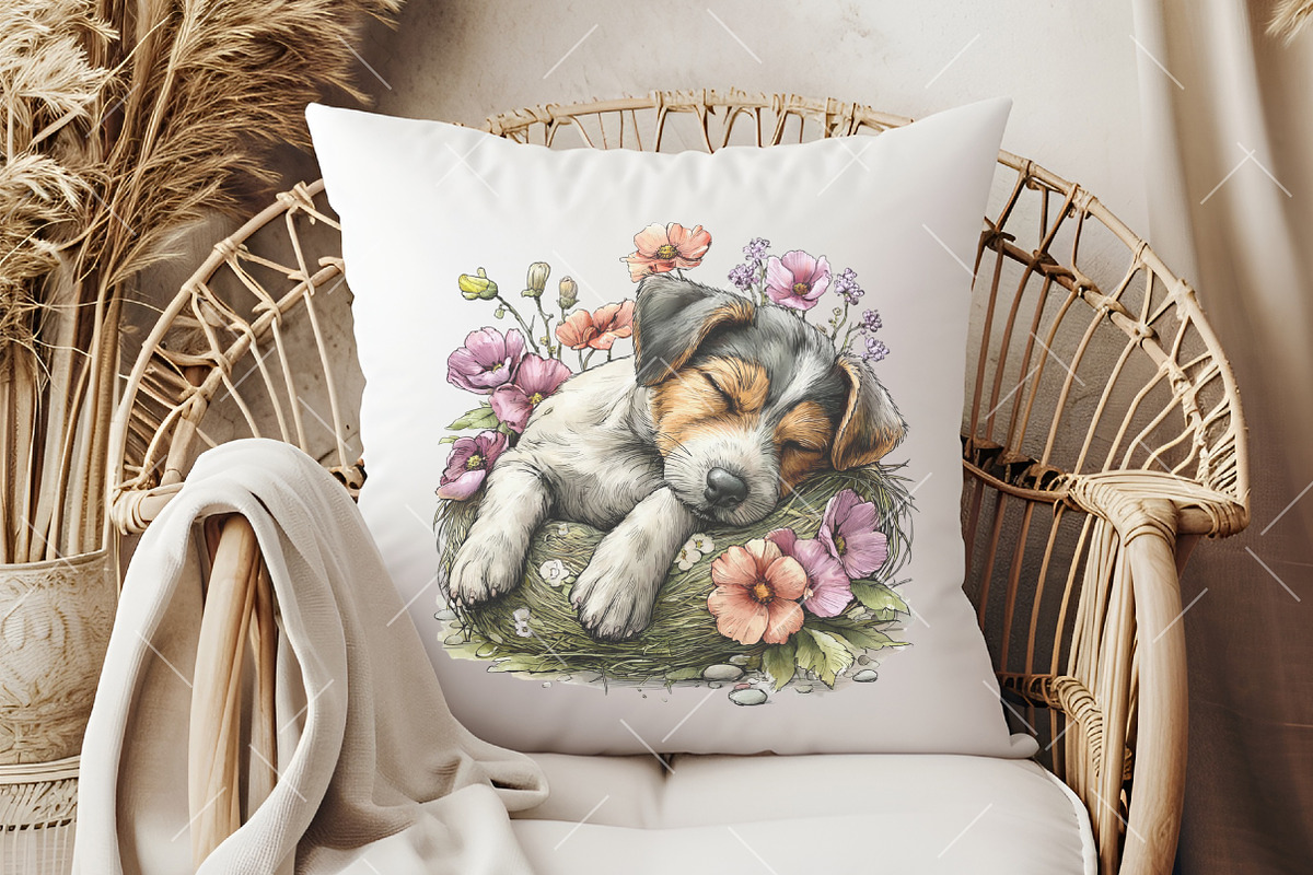 Whimsical Spring Dog Clipart, an Illustration by OK Design (Photo 6 of 6)
