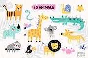Jungle animals kids clipart set, an Animal Illustration by Leysan Shayak (Thumbnail 2 of 9)