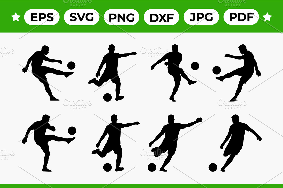 Soccer Player Silhouette Vector, an Object Graphic by Artonix (Photo 1 of 3)