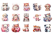 Valentine Animals Clipart PNG, an Illustration by SinaCreation (Thumbnail 2 of 11)