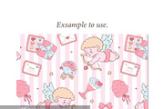 Valentine Cupid Seamless Pattern, a Seasonal Illustration by TitaLivingArt (Thumbnail 6 of 8)