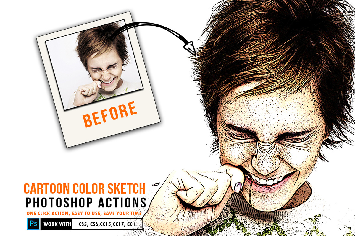 30 Modern Sketch Photoshop Actions, an Action Add-On by Jacpot007 (Photo 9 of 26)