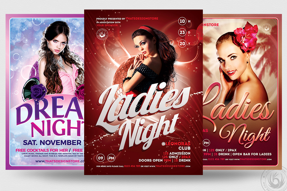 Ladies Night Flyer Bundle V1, a Flyer Template by ThatsDesignArt (Photo 1 of 9)