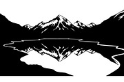 Minimal Mountain Lake Silhouette, a Graphic by hafijul (Thumbnail 10 of 15)