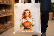 Vintage Pin Up Autumn Girl Clipart, an Illustration by Rose Art (Thumbnail 4 of 7)