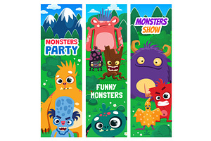 Funny cartoon monster characters, an Animal Illustration by Vector Tradition