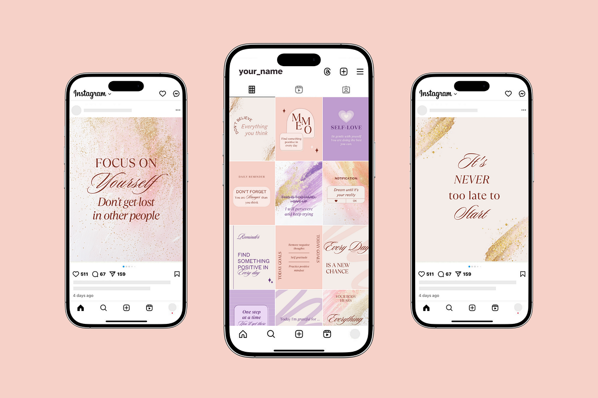 Self-love Quotes Instagram Templates, a Social Media Template by Ollyta May (Photo 6 of 10)
