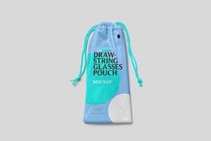 Drawstring Glasses Pouch Mockups