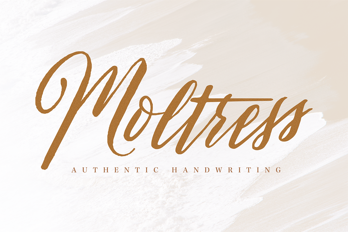 Moltress - Handwritten font, a Script Font by Creative Zeune (Photo 1 of 9)