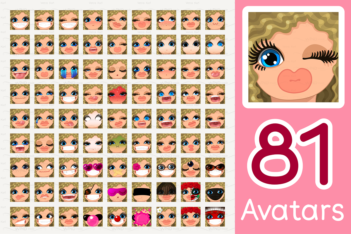 vector BIG avatars SET, a Templates & Theme by WINDmade (Photo 15 of 40)