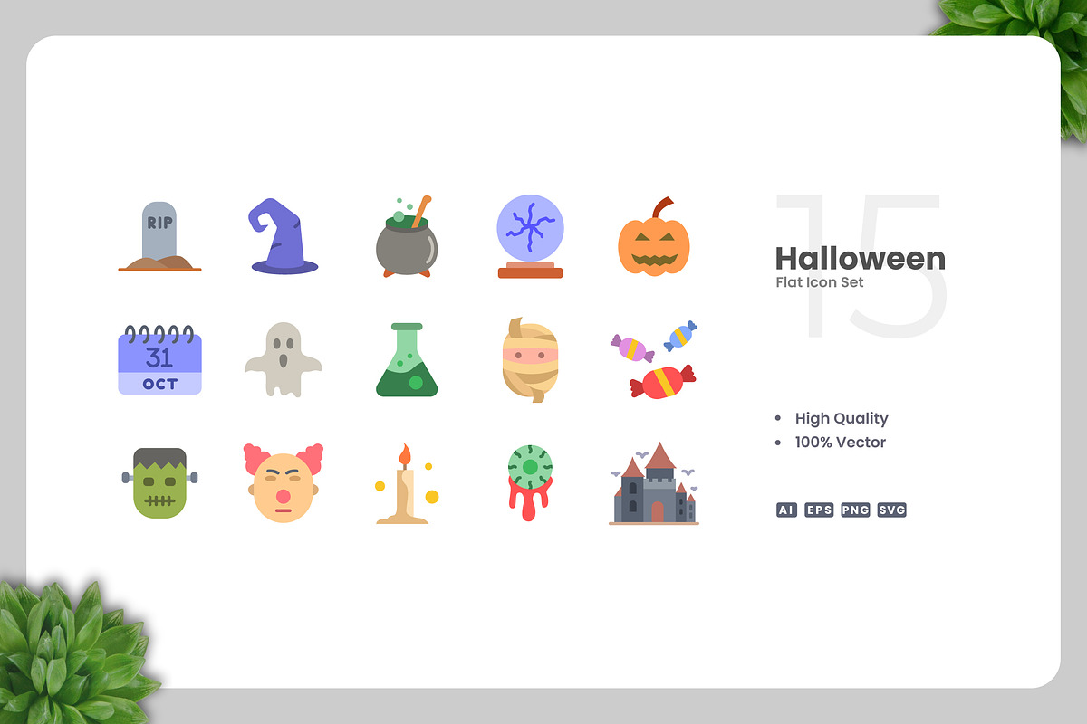 Halloween Flat Icons, an Icon by Upnowgraphic