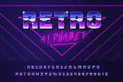 Retro Futuristic Chrome Font, an Object Graphic by Pro_Vector (Thumbnail 1 of 3)