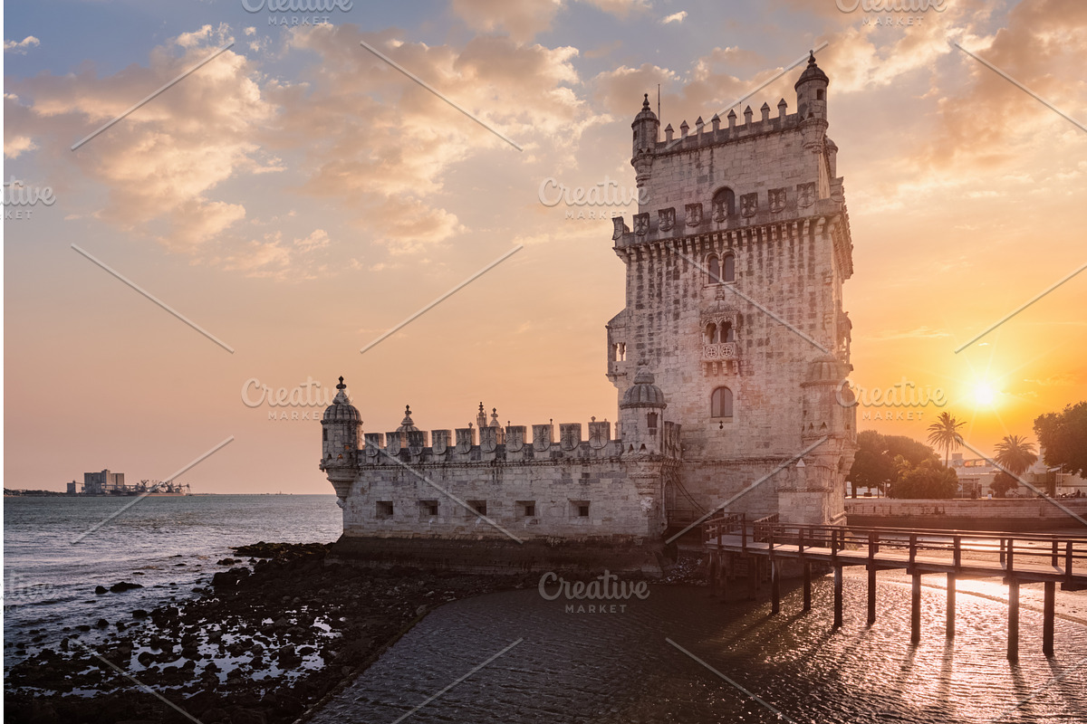 Belem Tower on the bank of the Tagus, a Graphic by f9photos