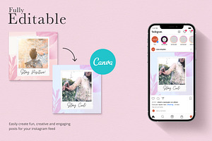 Flowers Instagram Puzzle Template