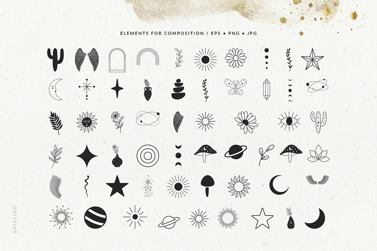 Celestial Woman Collection EPS JPG, an Illustration by Pixejoo (Photo 10 of 13)