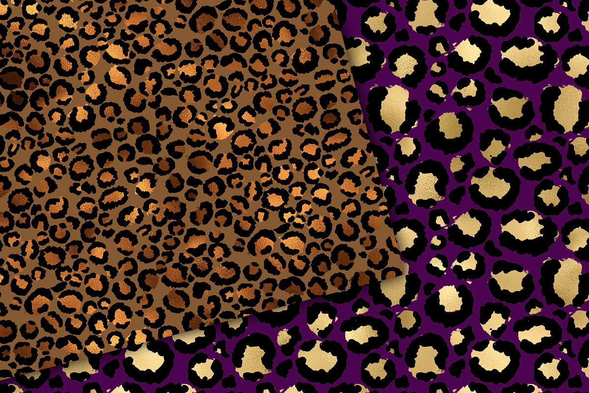 Golden Leopard Digital Paper, a Pattern Graphic by Digital Curio