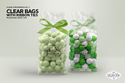 Clear Candy Bags with Ribbon Mockup, a Cups & Container Mockup by INCDesign (Thumbnail 7 of 10)