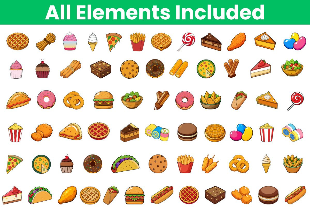 471 Food & Fruit Clipart Bundle, a Food Illustration by Awieee1 (Photo 4 of 5)