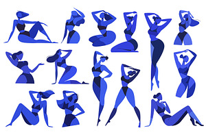 Abstract women bodies. Blue young, an Object Illustration by Stock-Smart-Start