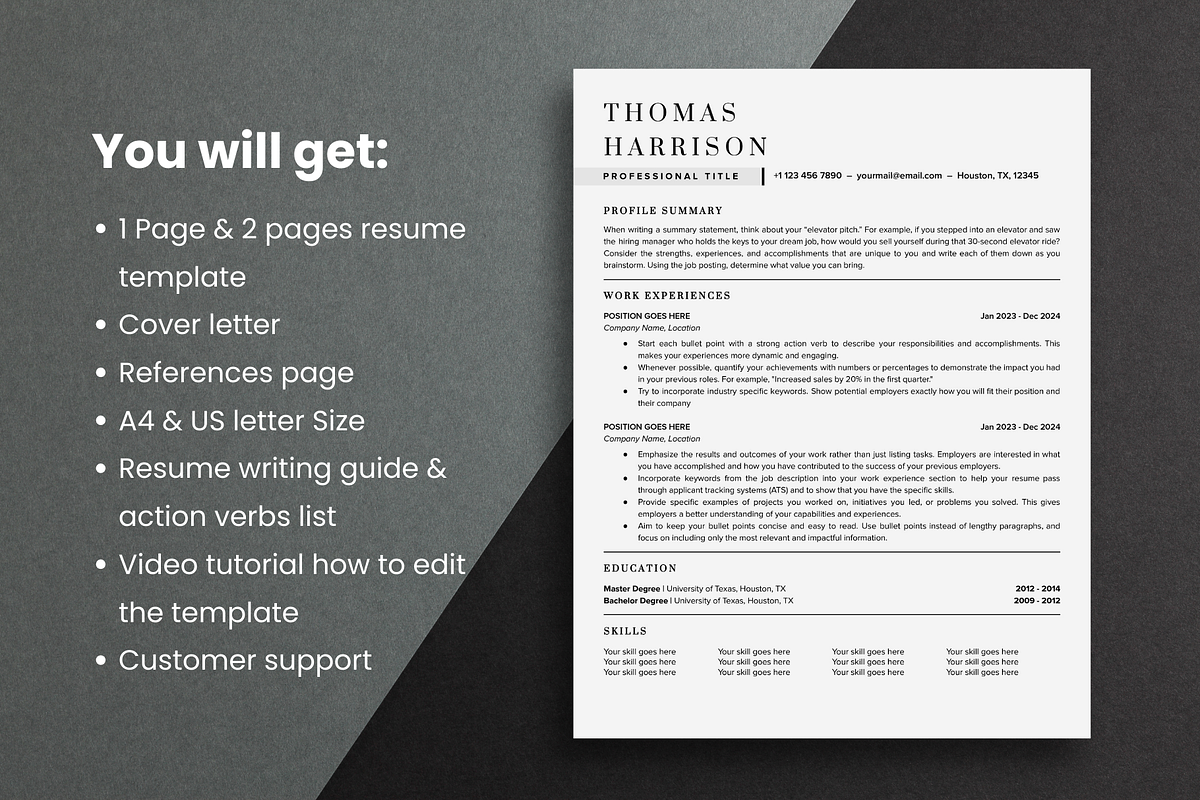 ATS Resume Template Google Docs, a Resume Template by bonadigitals (Photo 4 of 5)