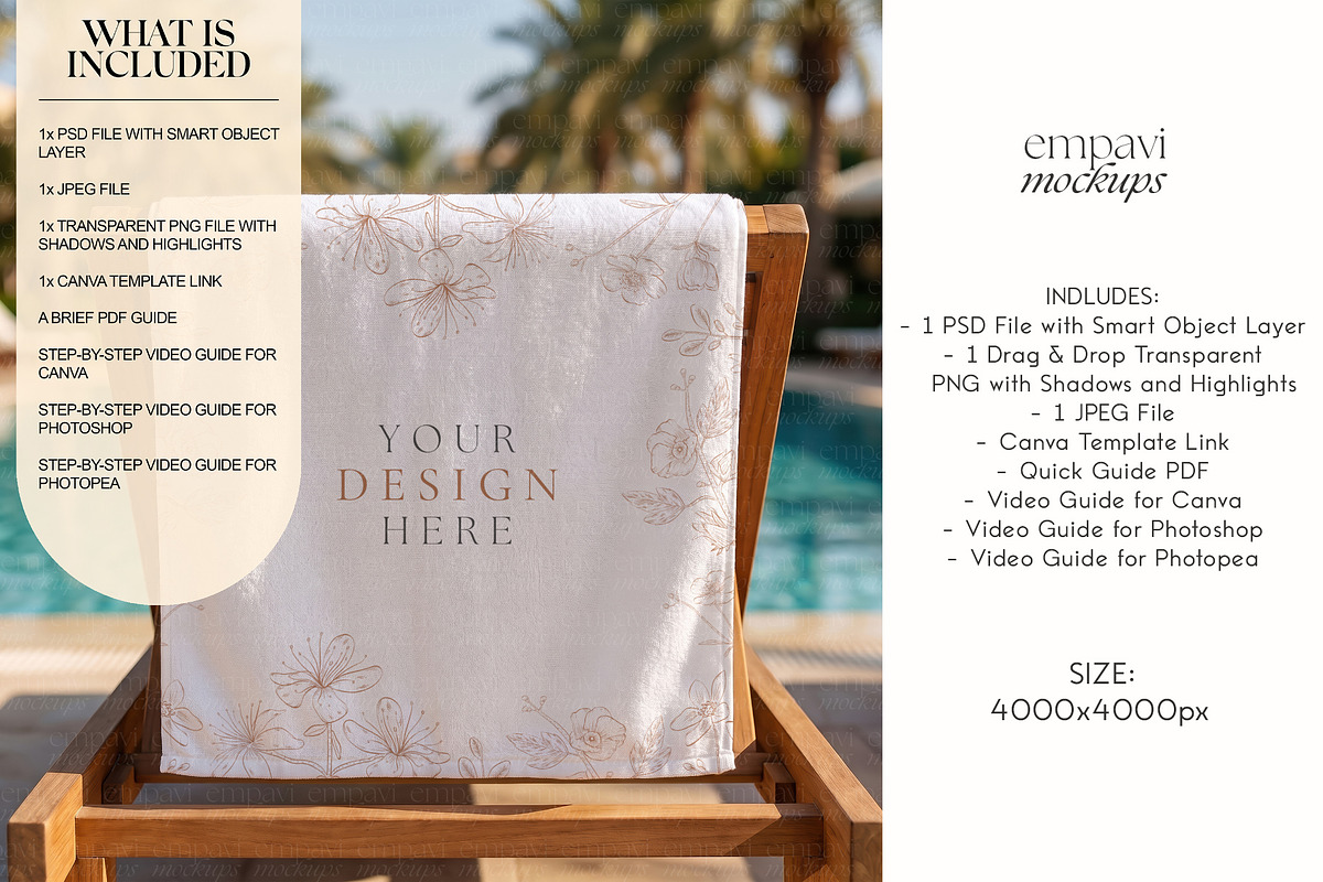 Beach Towel Mockup, a Merchandise Mockup by EmpaviMockups (Photo 2 of 6)