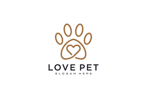 Love Pet Logo Paw Design