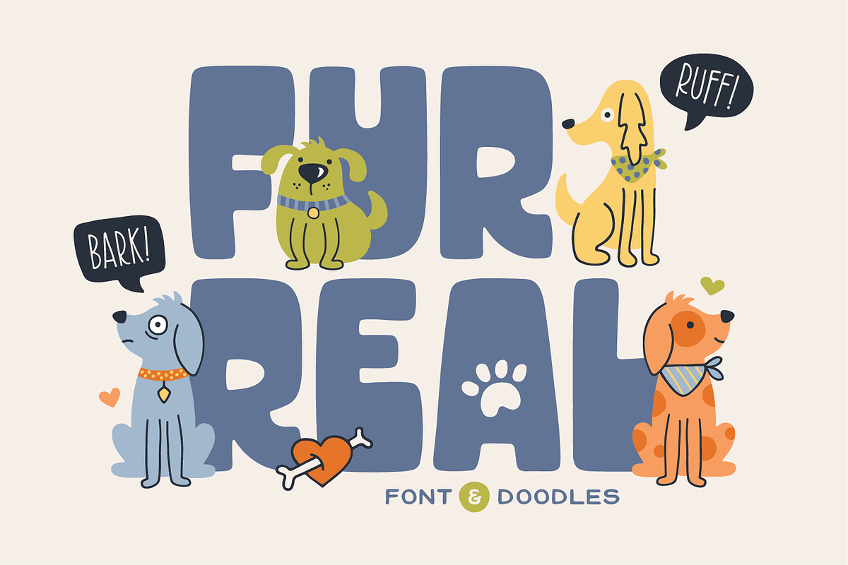 Fur Real Font & Doodles, a Handwritten Font by Denise Chandler (Photo 1 of 7)