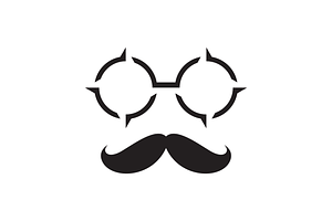 compass man mustache man face logo, a Branding & Logo Template by devastd