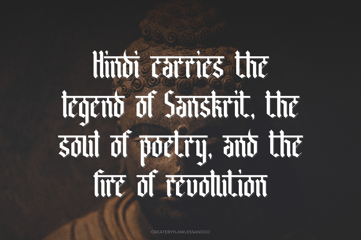 Bhavindra - Hindi Blackletter Font, a Blackletter Font by Flawless And Co (Photo 3 of 10)