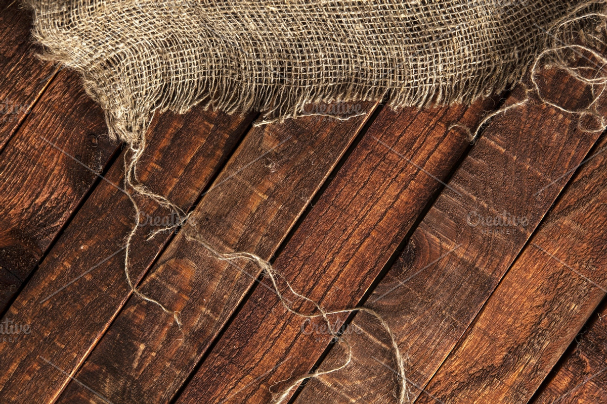 Rustic burlap on a wooden table, a Texture Graphic by Max Lashcheuski (Photo 7 of 12)