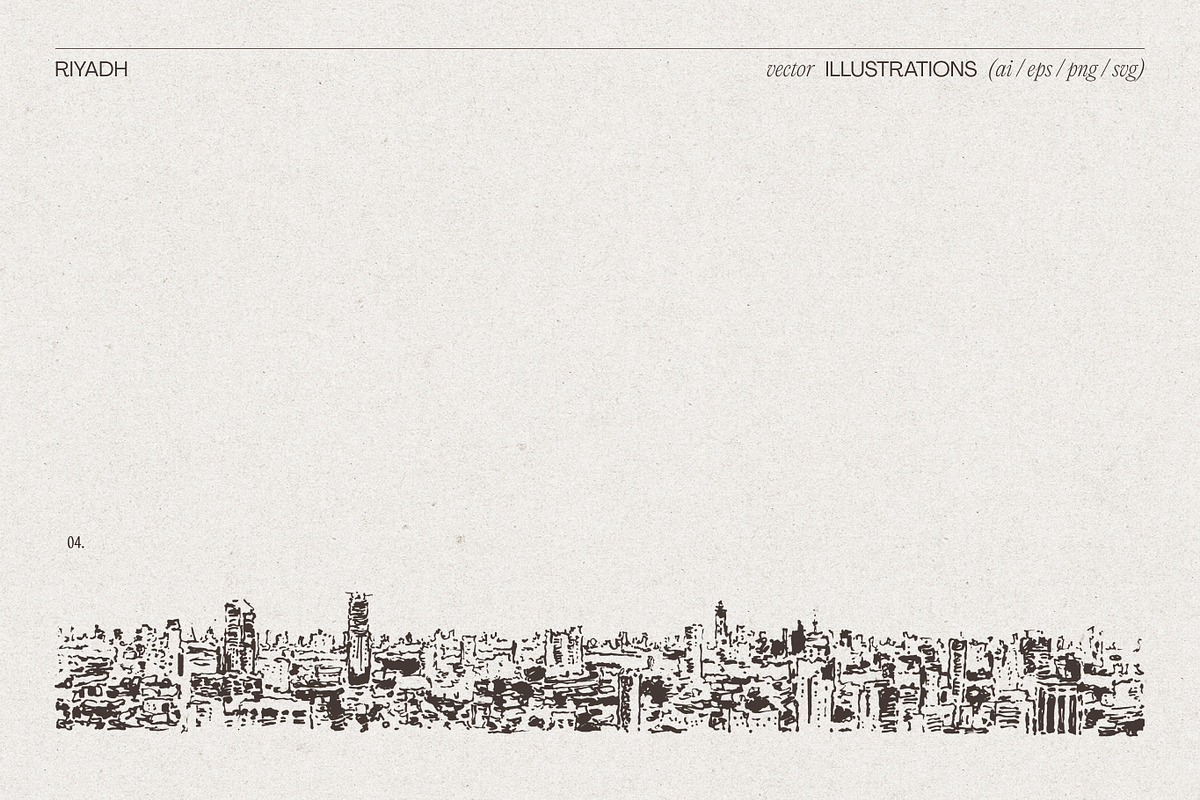 Riyadh Cityscape Vector Sketches, a Work Illustration by TheMountBirdStudio (Photo 6 of 7)