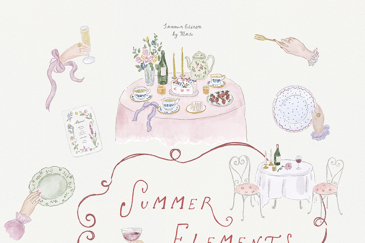 Hidden Garden Club Summer Clipart, a Decorative Illustration by Muse Artist (Photo 13 of 16)