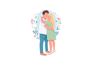 Happy Couple Flat Illustration