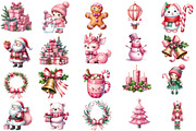 Pink Sweet Cute Christmas Clipart, an Illustration by Designworld (Thumbnail 3 of 6)