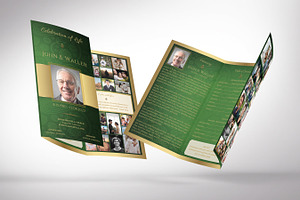 Green Gold Legal Trifold Funeral