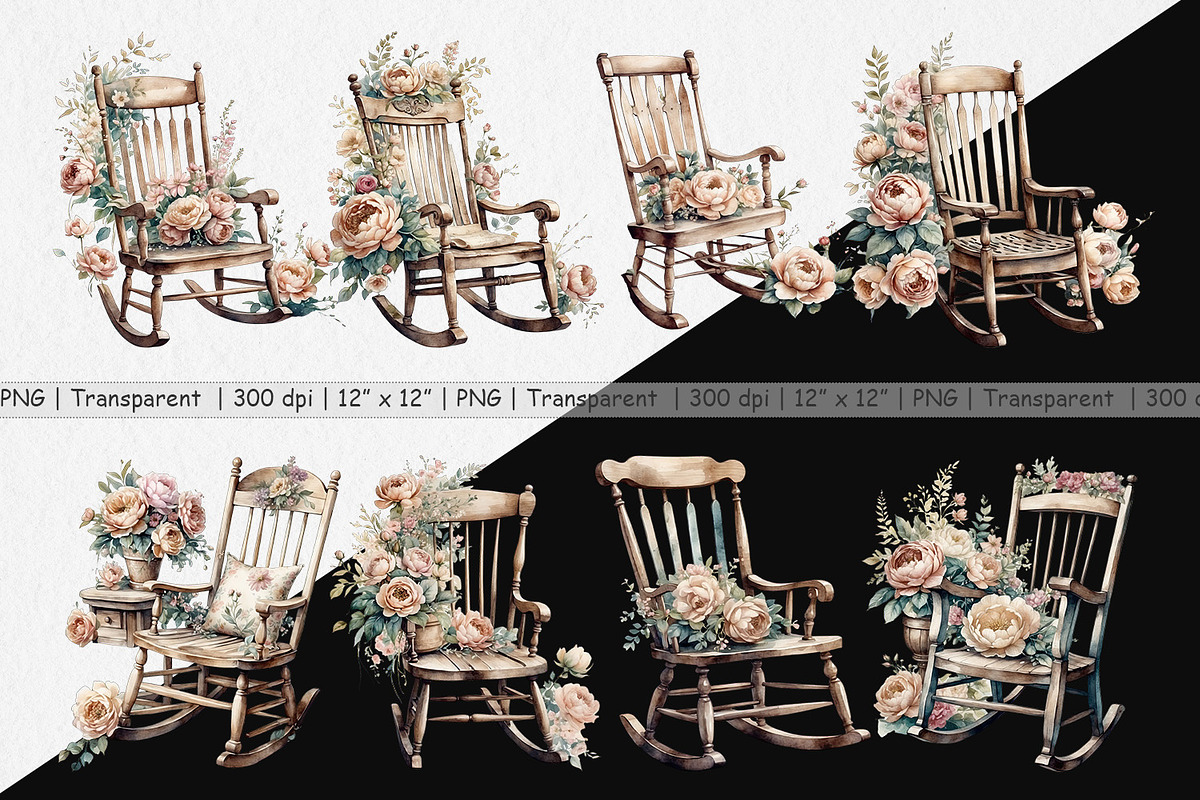 Rocking Chair Clipart, a Graphic by Artnoy (Photo 2 of 5)