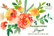 Summertime Bouquets - Watercolor Flo, an Illustration by SmallHouseBigPony (Thumbnail 1 of 6)