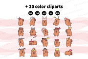Capybara Hat Costume Clipart Set, an Animal Illustration by Palau (Thumbnail 8 of 10)