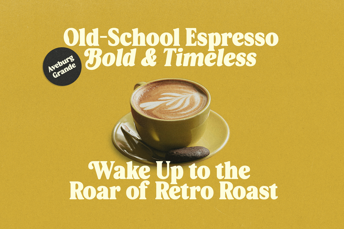 Aveburg Grande - Retro Chunk, a Serif Font by Shapespired Design (Photo 7 of 22)
