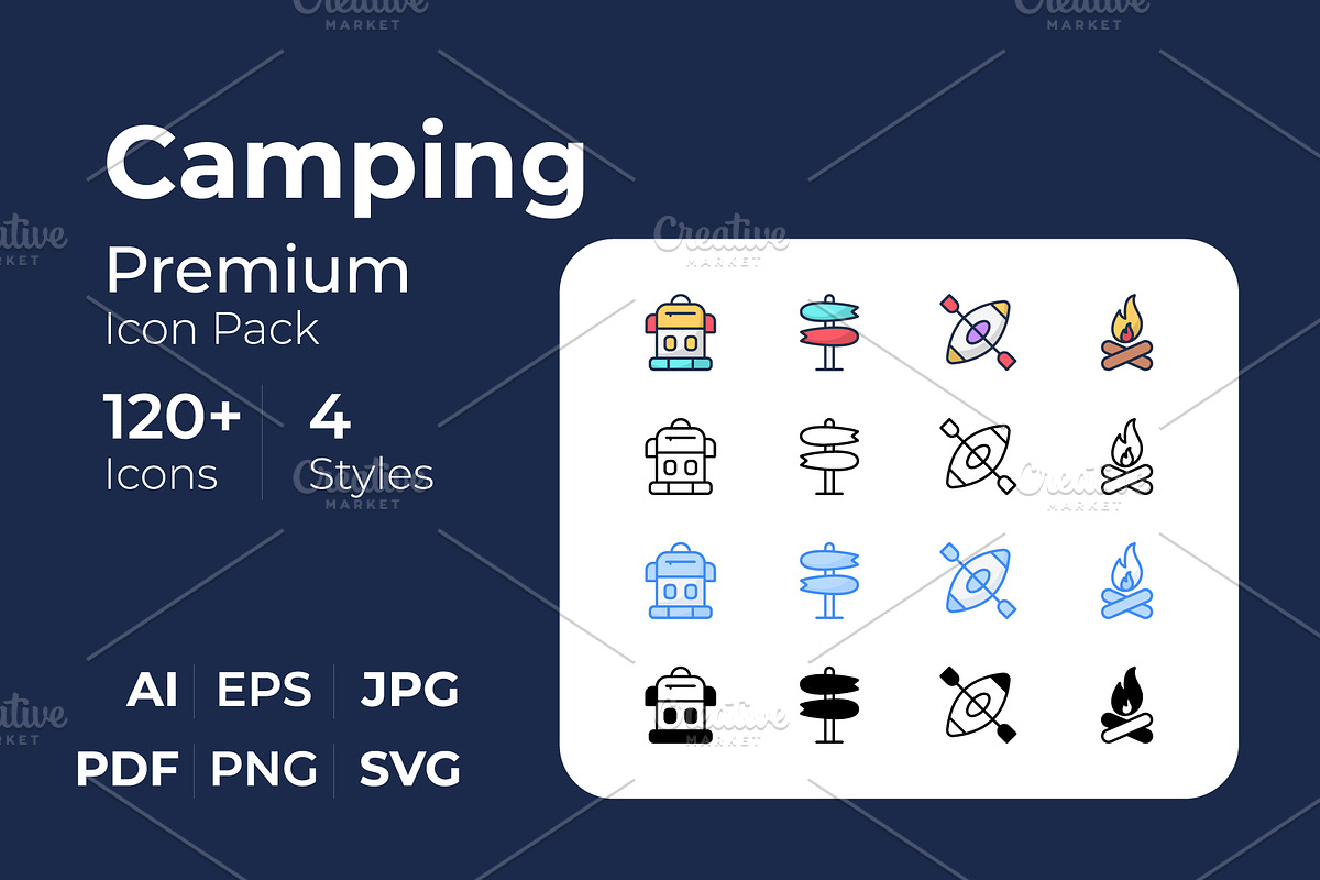 Camping Icons Set, an Outline Icon by Vector Squad (Photo 1 of 5)