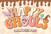 Happy Ghouls is a Halloween font, a Sans Serif Font by Brown Cupple (Thumbnail 1 of 6)